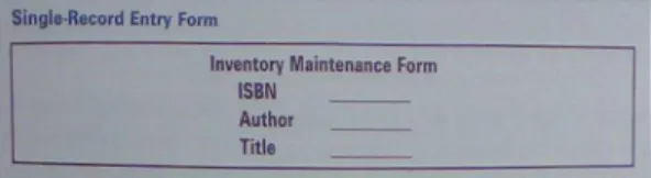 Gambar 2.7 Single-Record Entry Form 2. Tabular entry form
