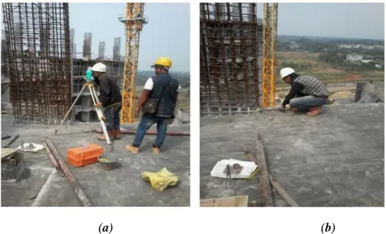 Gambar 4.19 Pemberian Marking  4.2.1.3.3   Pemasangan Tulangan Kolom 