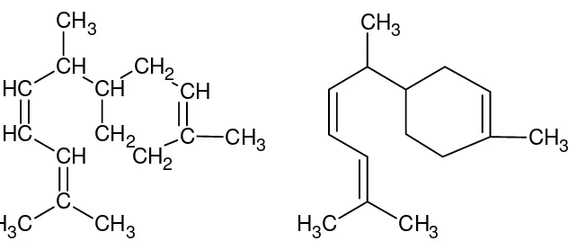 Gambar 4. Rumus Kimia Zingiberen (C15H24) 