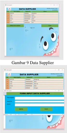 Gambar 9 Data Supplier 