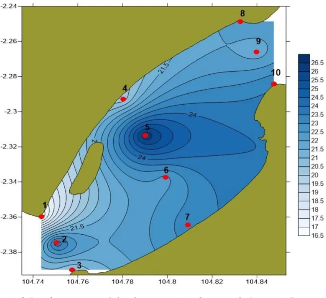 Figure 5. Distribution pattern of phosphate content in sediments in the Banyuasin Estuary