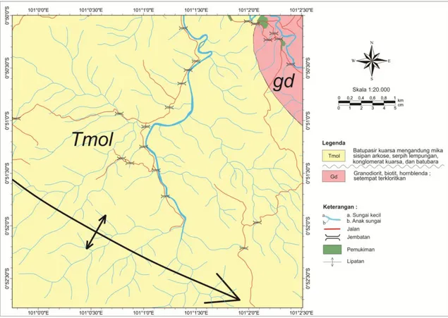 Gambar 1.1 Peta Geologi Daerah Penelitian (Kastowo dan Silitonga, 1995)  