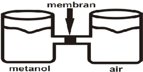 Gambar 2.3 Skema Alat Uji Permeabilitas Metanol (Oktaviyanti, 2013) 