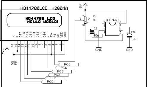 Gambar 4.7  Rangkaian LCD 