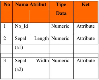 Tabel 1. Struktur Dataset 