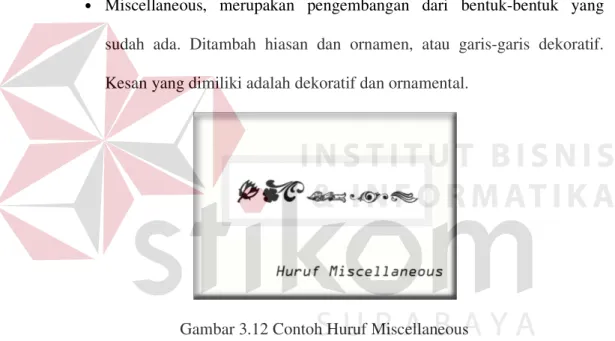 Gambar 3.12 Contoh Huruf Miscellaneous  3.4.3  Legibility dan Keterbacaan 