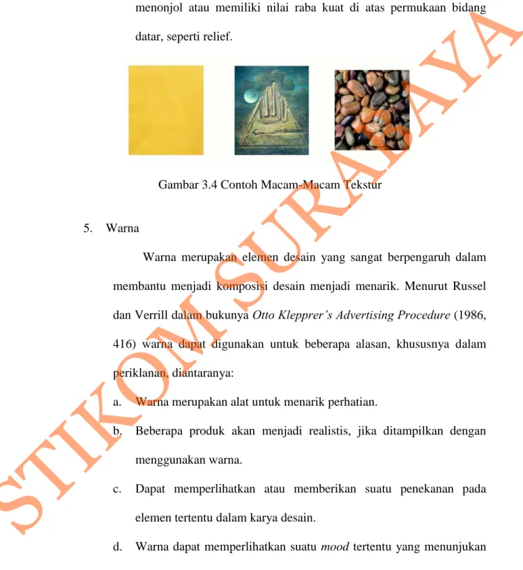 Gambar 3.4 Contoh Macam-Macam Tekstur 