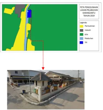 Gambar 3. Peta fasilitas tempat pelelangan ikan Pelabuhan Karangantu  Sumber: Penulis, 2019 