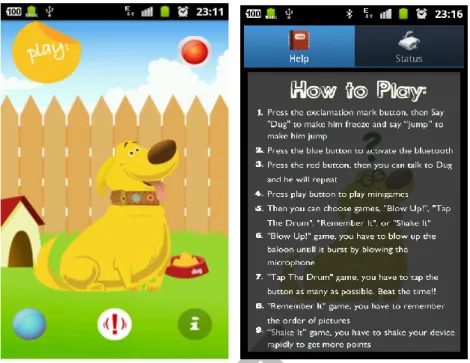 Gambar 4 - Contoh melayani penggunaan yang universal pada aplikasi  game My Name is Dug 