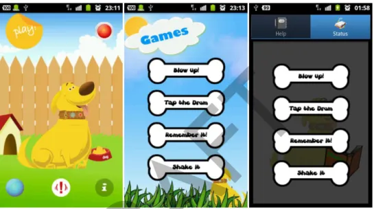 Gambar 3 - Contoh konsistensi pada aplikasi game My Name is Dug  2.   Melayani Penggunaan yang Universal 