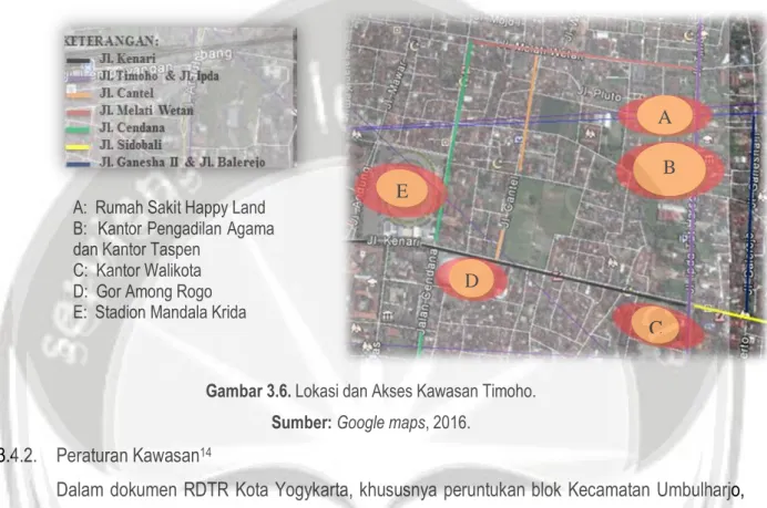 Gambar 3.6. Lokasi dan Akses Kawasan Timoho. 