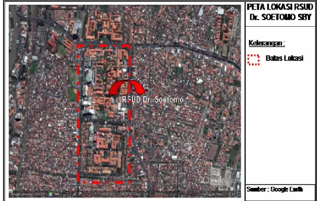Gambar 2 Peta Lokasi RSUD Dr. Soetomo Surabaya