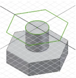 Gambar 2.5. Proyeksi Geometri yang Sudah Ada ke Atas Bidang Sketch 