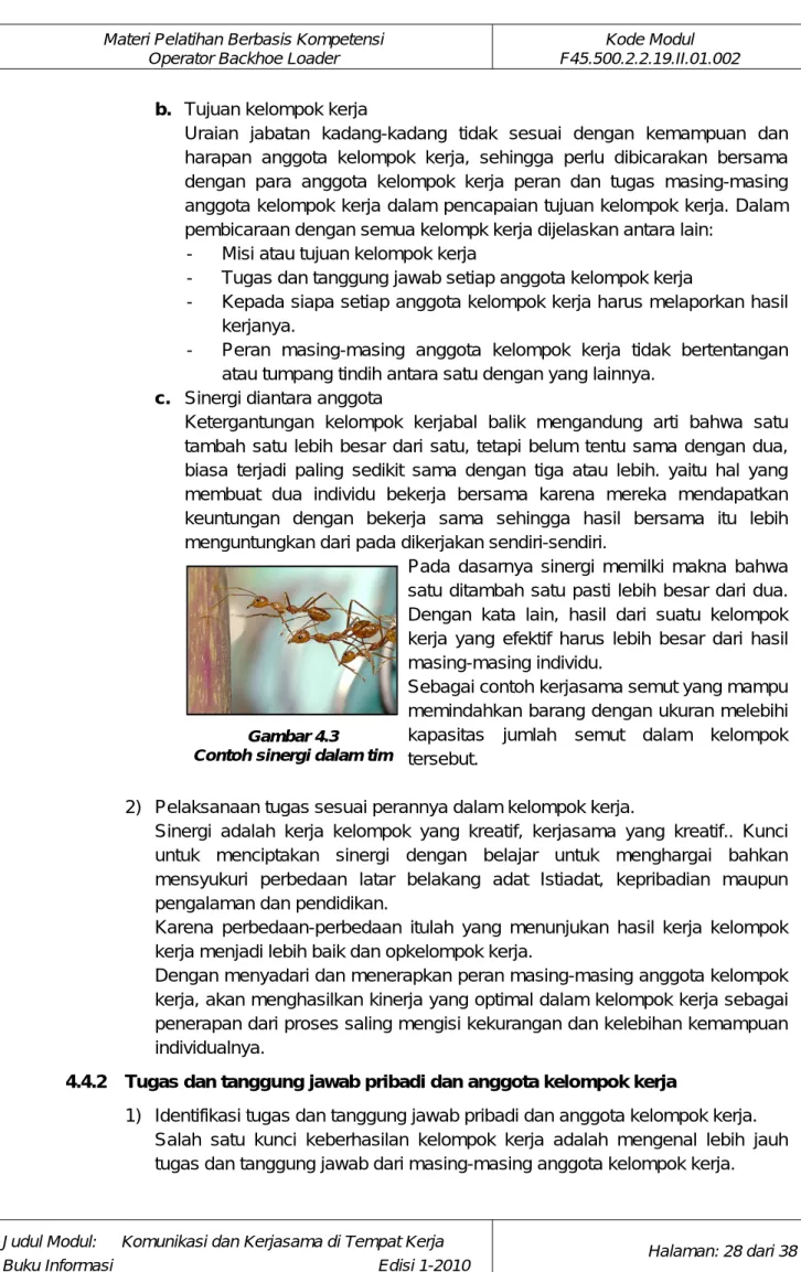 Gambar 4.3  Contoh sinergi dalam tim