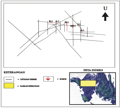 Gambar 5.3 Basemap  line seismic (BP Indonesia) 