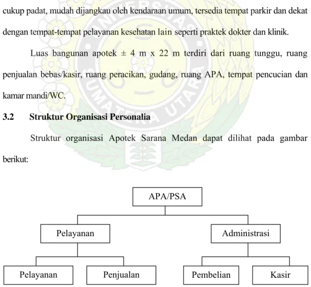 Gambar 1. Struktur Organisasi Apotek Sarana Medan 