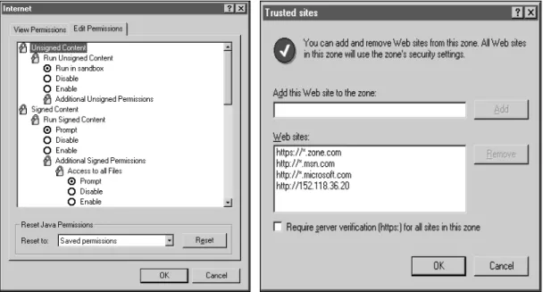 Gambar IV.1. Sistem keamanan ActiveX pada Internet Explorer