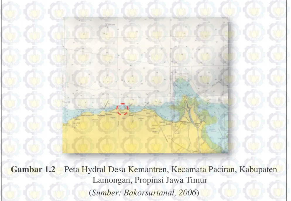 Gambar 1.2 – Peta Hydral Desa Kemantren, Kecamata Paciran, Kabupaten Lamongan, Propinsi Jawa Timur