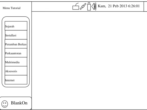 Gambar 4.11 Desaintampilan menu tutorial BlankOn Rote 
