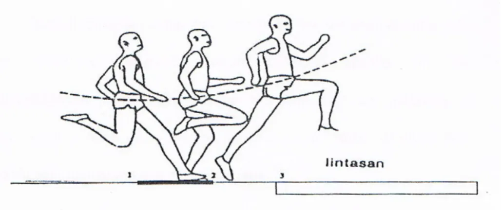 Gambar 7. Tahap tolakan lompat jauh gaya jongkok  Sumber: U. Jonath, dkk (1987: 199) 