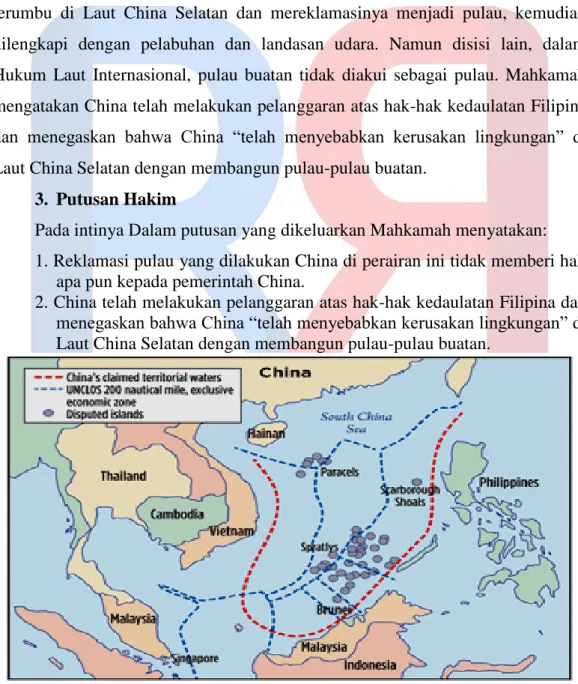 Gambar 2. Klaim Batas Wilayah Antara Filipina dan China 