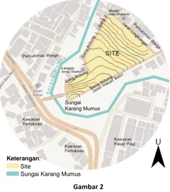 Gambar 2  Lokasi site Sungai Karang Mumus Site 