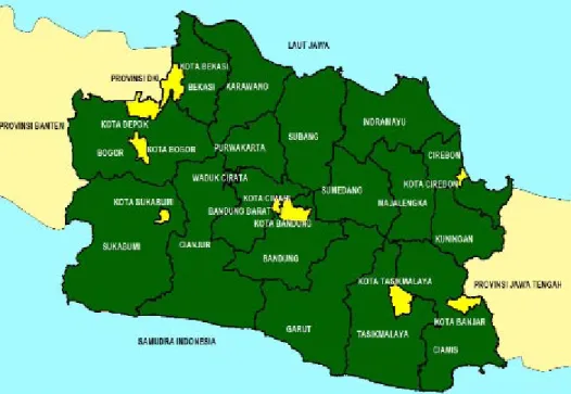 Gambar  3.4. Peta Wilayah Administrasi Jawa Barat 