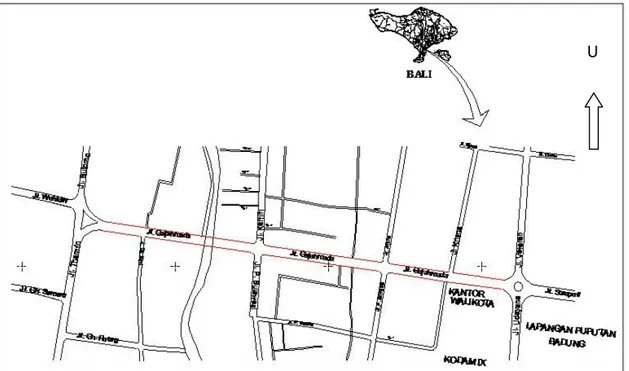 Gambar 1  Peta Lokasi Jalan Gajah Mada - Denpasar  Karena mendapat perhatian dan 