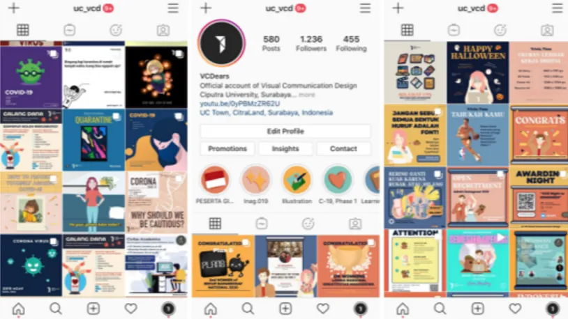 Gambar 3 Tampilan lama dan baru Instagram VCD (Sumber: dokumentasi pribadi, 2020)