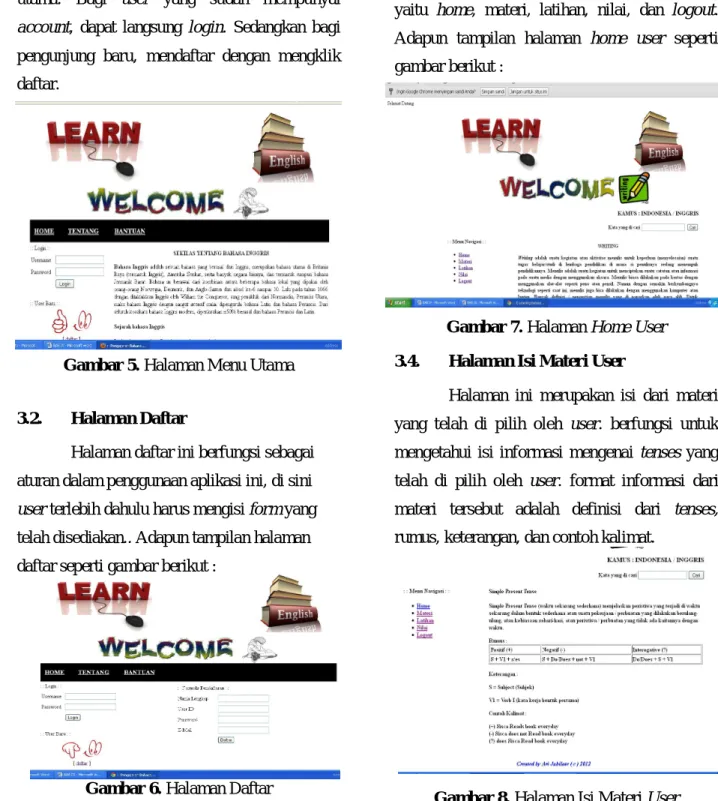 Gambar 5. Halaman Menu Utama 