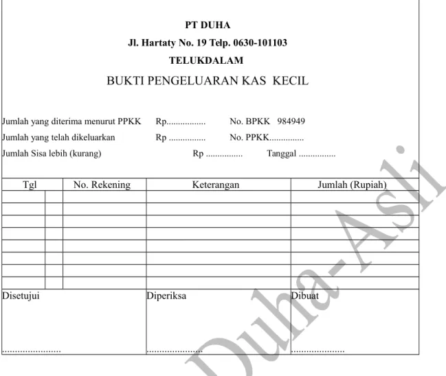 Gambar D2-4 Bukti Pengeluaran Kas Kecil