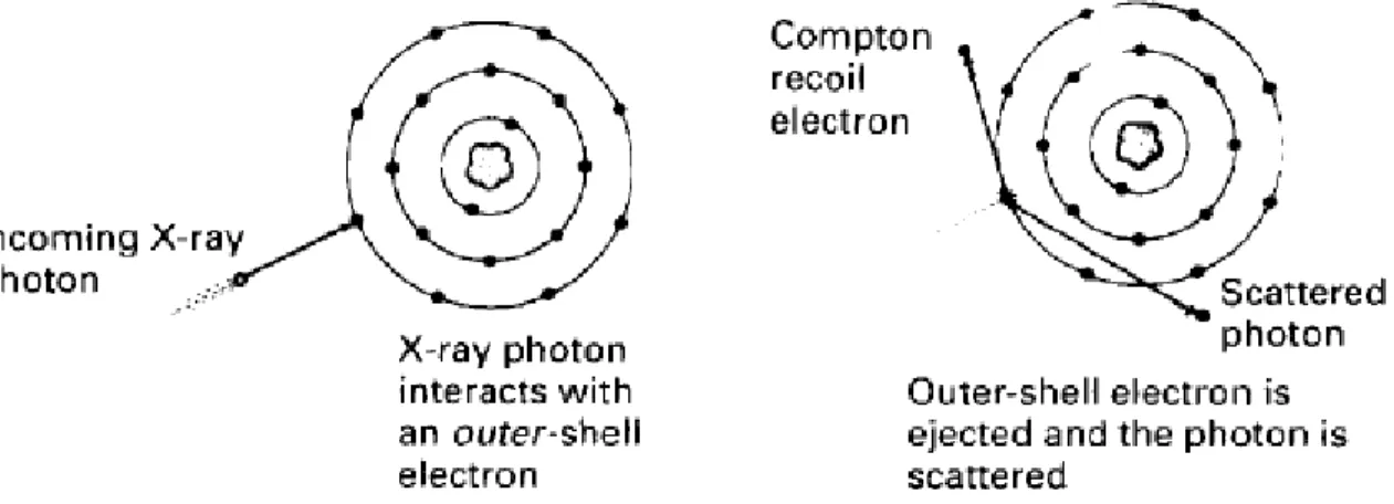 Gambar 3 Diagram yang menunjukkan interaksi Efek Compton 
