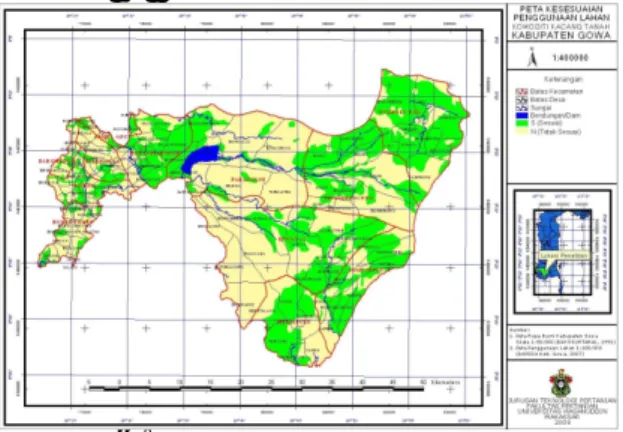 Gambar 6. Peta tematik penggunaan lahan  Hasil pengolahan data 
