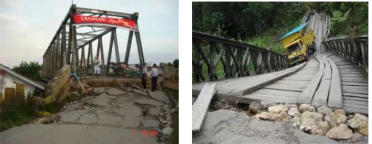 Gambar 19. Kerusakan jembatan  yang terjadi akibat gempa bumi di Pulau Nias 