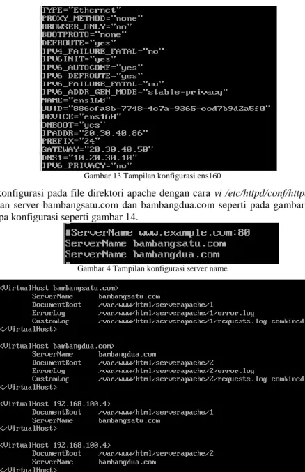 Gambar 4 Tampilan konfigurasi server name 