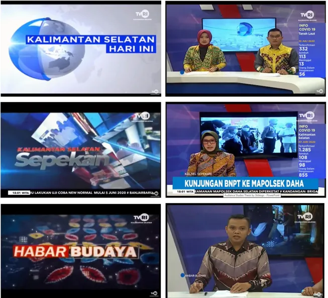 Gambar 2. Tangkapan layar Program Informasi TVRI Kalsel dalam bentuk Straight News