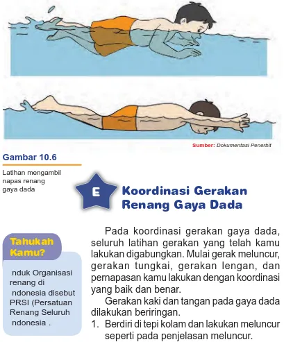 Gambar 10.6Latihan mengambil napas renang