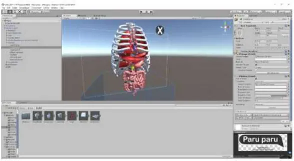 Gambar 6. Objek 3D yang sudah disusun di unity  5. Audio ke dalam Project 