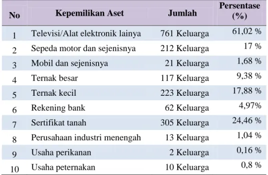 Tabel 1.3 Kepemilikan Aset Ekonomi 