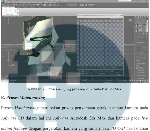 Gambar 3.3 Proses mapping pada software Autodesk 3ds Max 