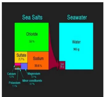 Gambar 1. diagram kandungan garam air laut 