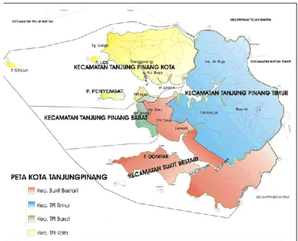 Gambar 9.  Peta Administratif Kota Tanjungpinang 