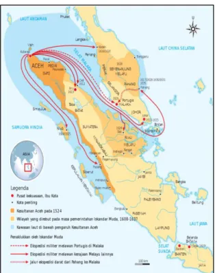 gambar 3.Peta Wilayah Kerajaan Aceh Abad 16-18 M. 