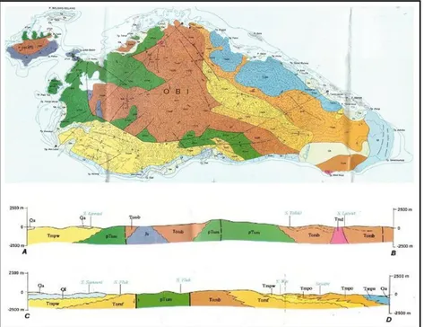 Gambar 1. Peta Geologi Pulau Obi 