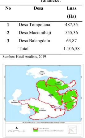 Tabel 2.Luas lahan paling layak dalam  pengembangan tambak garam Pulau 