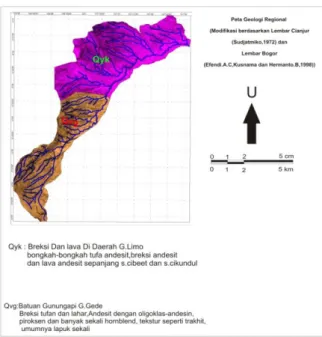Gambar 2. Peta Geologi Regional daerah  penelitian skala 1:100.000 (Modifikasi 