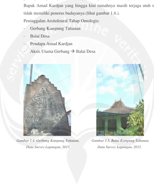 Gambar 1.4. Gerbang Kampung Tahunan,            Gambar 1.5. Balai Kampung Tahunan,            Data Survey Lapangan, 2015