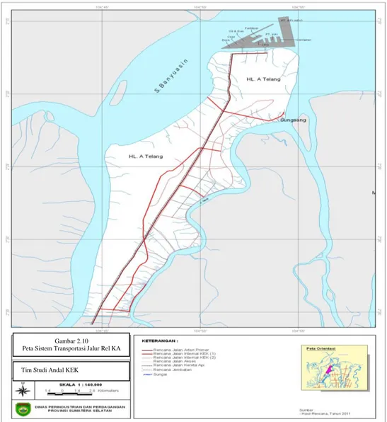 Gambar 2.10.  Peta Sistem Transportasi Rencana Jalur Rel Kereta Api Kawasan  Ekonomi Khusus Tanjung Api Api 