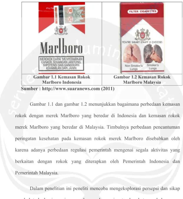 Gambar 1.2 Kemasan Rokok  Marlboro Malaysia  Sumber : http://www.suaranews.com (2011) 