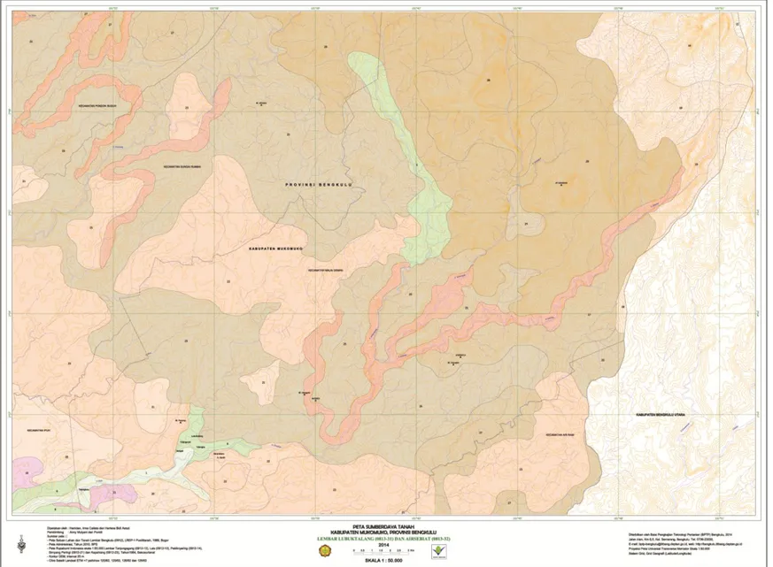 Gambar 2. Peta satuan lahan Kabupaten Mukomuko lembar 0812-31-32 